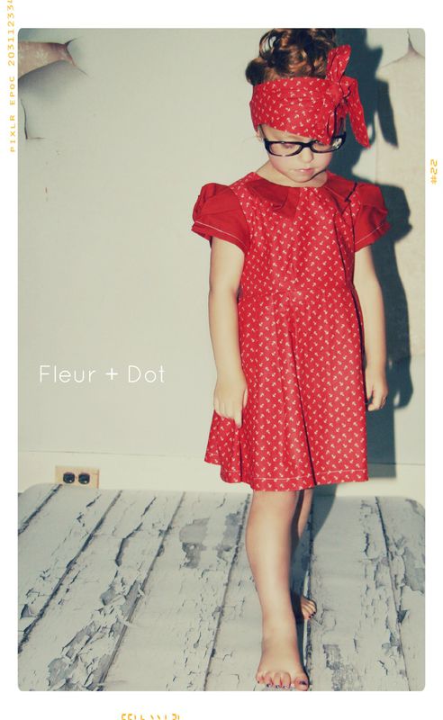 The Red Sailor Collared Girls Dress from Fleur + Dot Autumn Winter 12 Collection - product images  of 