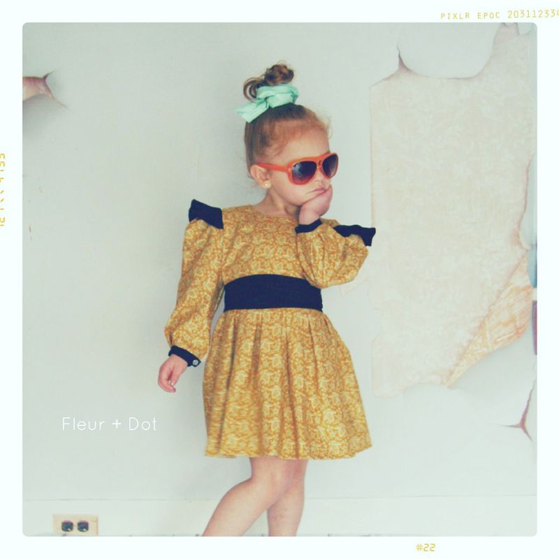 The Open Prairie Girls Dress with Ruffle and Puff SLeeves from Fleur + Dot Autumn Winter 12 Collection - product images  of 