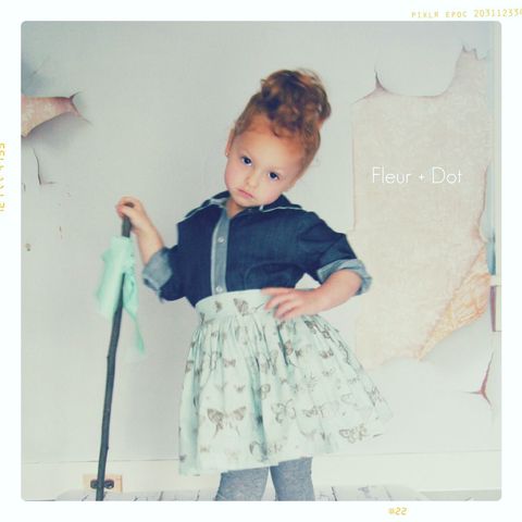 The,Butterfly,Extra,Full,Skirt,with,Attached,Sash,from,the,Fleur,+,Dot,Autumn,Winter,12,Collection,Girl, skirt, blue, butterfly, toddler, baby, gold, dots, small, medium, large, 18 months, 2T, 3T, 4T, 5, 6, 7, 8, fleur and dot, fleur + dot, fleuranddot, winter, autumnwinter12