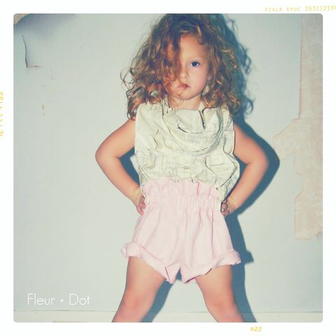 The,Ruffle,Top,Shorts,in,Bubble,Gum,Linen,from,the,Fleur,+,Dot,SpringSummer12,Collection, ruffle top, ruffle shorts, girls short, girl, toddler, folded hem, fleur and dot, fleuranddot, fleur + dot, blue, autumn shorts, boutique, vintage, child, modern, vintagechildmodern