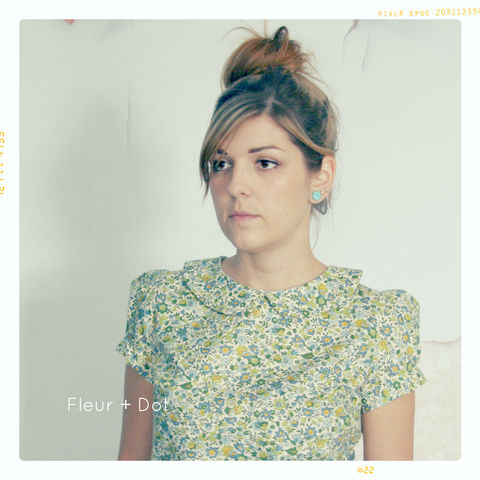 Women,Mini,Green,Floral,Peter,Pan,Collar,Blouse,from,Fleur,+,Dot's,Spring,Summer,2013,Collection,women, blouse, peter pan collar, peter pan collar shift, blue, floral, quilt, women's dress, spring, summer
