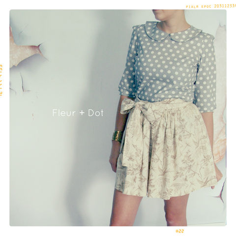 WOMENS,Bird,in,Paradise,Extra,Full,Skirt,with,Sash,from,Fleur,+,Dot's,Women,Spring,Summer,2013,Collection,skirt, women, knee length, tan, bird, tropical, floral, fleuranddot, fleur and dot, fleur + dot, spring, summer, fall, autumn, fashion, handmade, vintage inspired