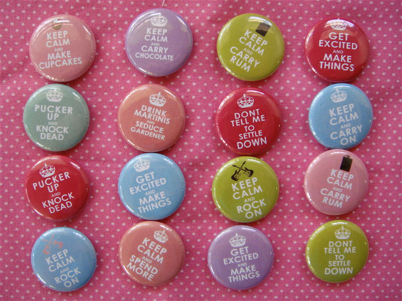 Keep Calm Humor Buttons - Set of 16 - Pinback Buttons or Flat Back Buttons (Set A) - product images  of 