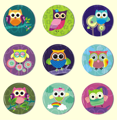 Flat,Back,Cabochons,-,Cute,Owl,Buttons,Kawaii,Grab,Bag,Set,of,9,1,inch,(Set,A),Supplies,Handmade,Cabochon,1_inch_25mm,flat_back_cabochons,bow_accessories,owl_bird_birdie,woodland_forest,animal_creature,rainbow,cabochon_buttons,flat_back_button,cute_kawaii_japanese,bottlecap_bottle_cap,cabochon_wholesale,pinback_buttons,paper,mylar,m