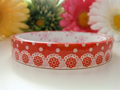 Kawaii,Deco,Tape,-,Red,and,White,Lace,Ribbon,Medium,Roll,Japanese,Stationery,Supplies,Commercial,kawaii,packaging,gift_wrap,zakka,japanese_deco_tape,kawaii_sticker,kawaii_deco_tape,stationery,lace,ribbon,red_white,self_adhesive,decorative_deco_tape,deco_tape