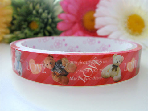 Japanese,Deco,Tape,Kawaii,-,Valentines,Day,Teddy,Bear,Love,Red,Medium,Roll,Cute,Packaging,Zakka,Supplies,Commercial,zakka,japanese_deco_tape,kawaii_sticker,kawaii_deco_tape,stationery,decorative_deco_tape,hearts,red,valentines_day,cute_kawaii,teddy_bears,love,vintage_inspired,deco_tape