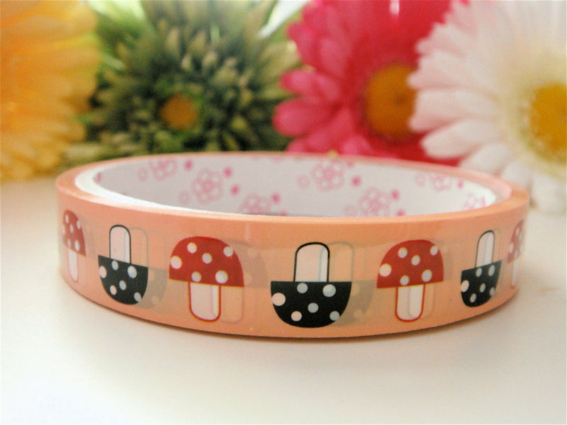 Kawaii Japanese Deco Tape - Mushroom Woodland Forest - Medium Roll - product images