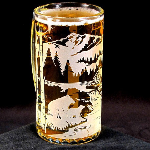 Glass Beer Mug, Bear Mountain, Groomsmen Gifts for Mountain Wedding ...