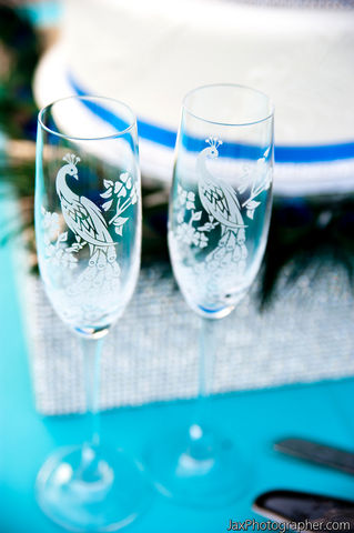 Crystal,Champagne,Flutes,,Peacock,Wedding,Toasting,Personalized,peacock wedding decorations, peacock decor, peacock champagne flutes, brad goodell, bradgoodell, peacock decorations for wedding, peacock champagne glasses,Weddings,crystal,etched,personalized,customized,peacock,champagne,flutes,engraved,champagne_glasses