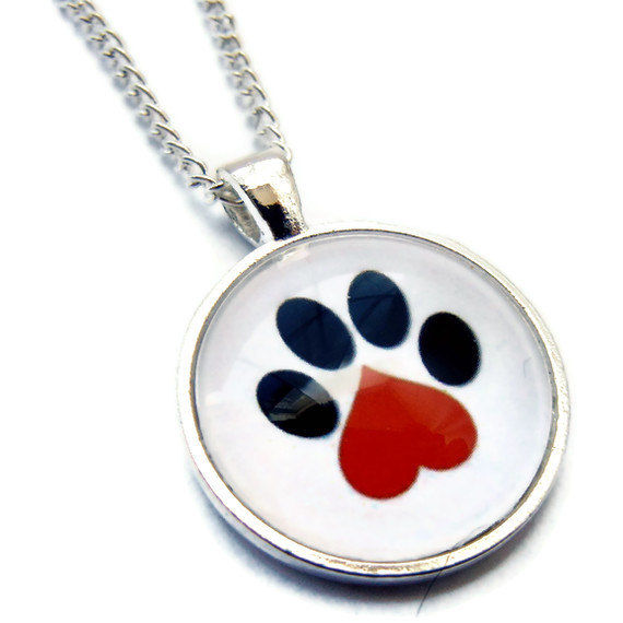 Pet Paw Heart Necklace Pet Lovers Paws in the City Rescue Jewelry - product image  