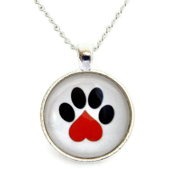 Pet Paw Heart Necklace Pet Lovers Paws in the City Rescue Jewelry - product image  