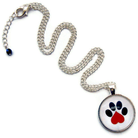 Pet Paw Heart Necklace Pet Lovers Paws in the City Rescue Jewelry - product image  