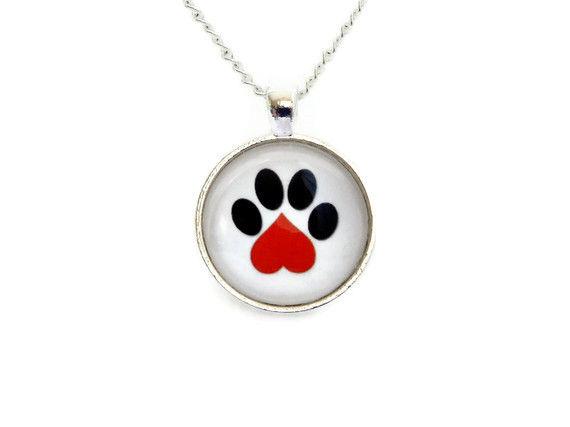 Pet Paw Heart Necklace Pet Lovers Paws in the City Rescue Jewelry - product image  