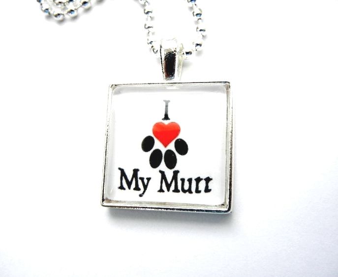I Love My Mutt Necklace Paws in the City Rescue Jewelry - product image  