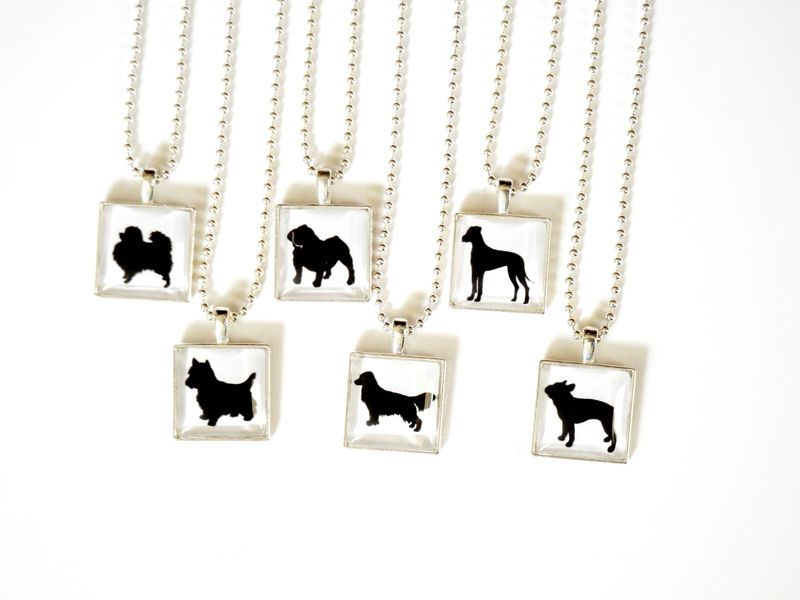 Customizable Personalized Dog Silhouette Necklace Paws in the City Charity Jewelry - product image  