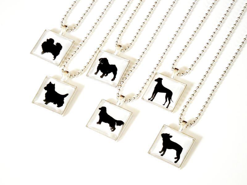 Customizable Personalized Dog Silhouette Necklace Paws in the City Charity Jewelry - product image  