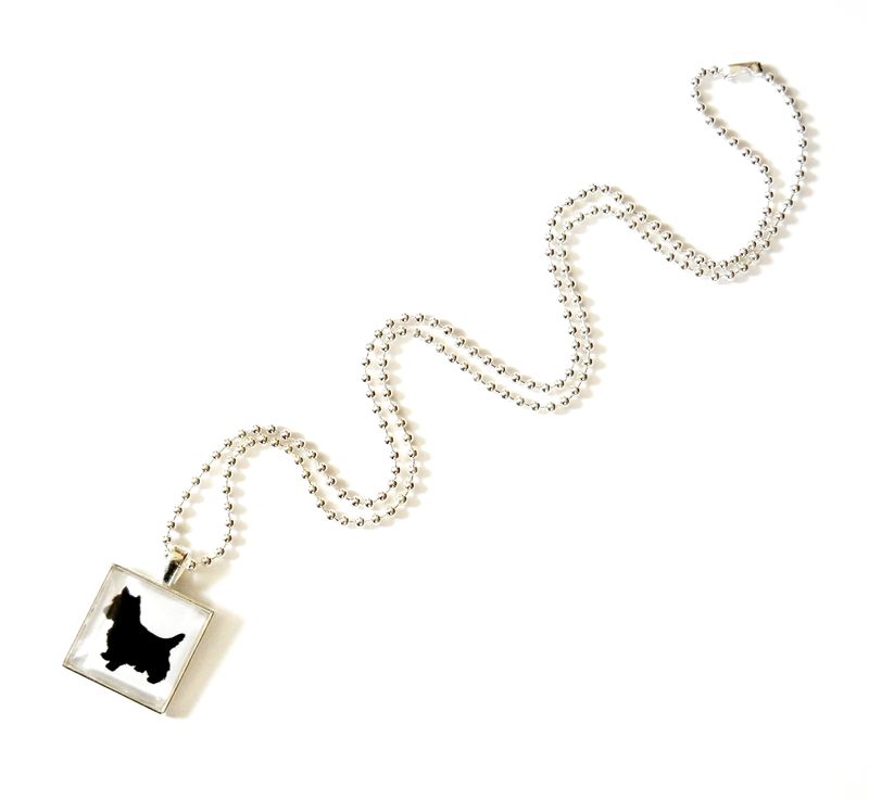 Customizable Personalized Dog Silhouette Necklace Paws in the City Charity Jewelry - product image  