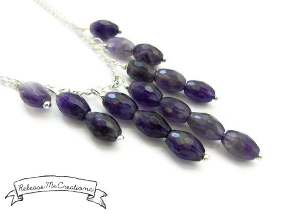 Amethyst Raindrops Cascading Gemstone Necklace - product image  