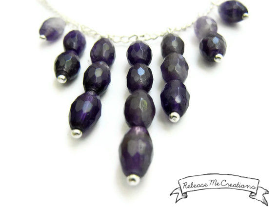 Amethyst Raindrops Cascading Gemstone Necklace - product image  
