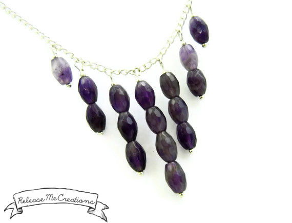 Amethyst Raindrops Cascading Gemstone Necklace - product image  