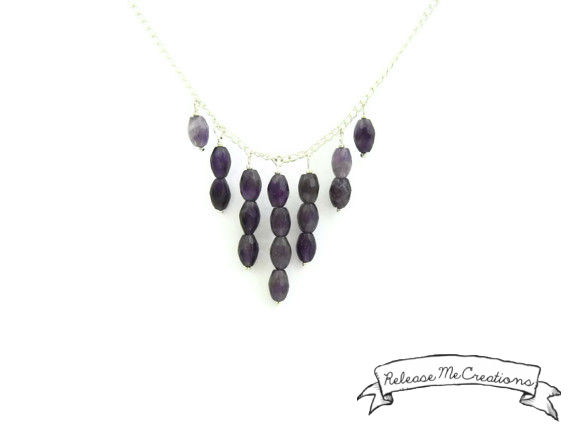 Amethyst Raindrops Cascading Gemstone Necklace - product image  