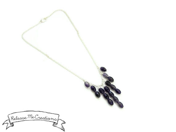 Amethyst Raindrops Cascading Gemstone Necklace - product image  