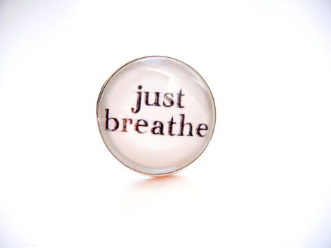 Just,Breathe,Sterling,Silver,Ring,sterling silver ring, just breathe, typography, jewelry, for her, ring