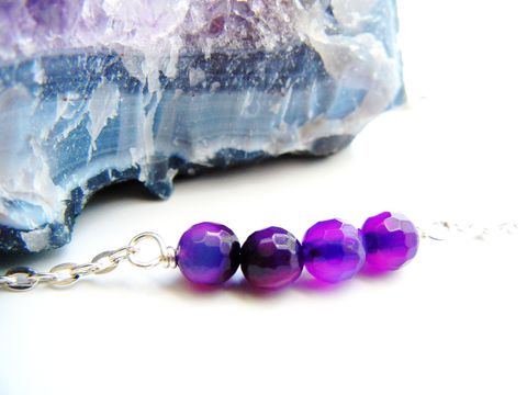 Petite,Faceted,Amethyst,Fire,Agate,Necklace,Fire Agate, purple, amethyst, faceted, necklace, release me creations, gemstone necklace