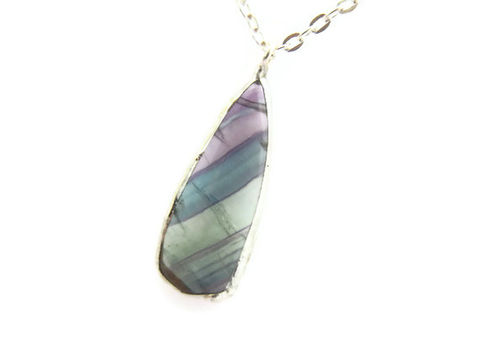 Stunning,Teardrop,Fluorite,Gemstone,Necklace, gemstone, necklace, for her, jewelry, blue, green, mint, seafoam, purple, releasemecreations