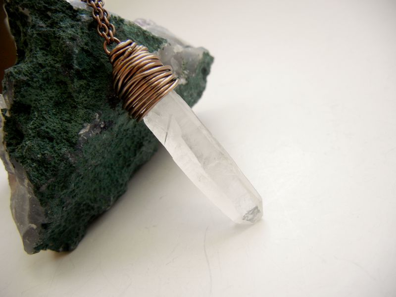 Wire Wrapped Crystal Point Healing Necklace RMC Design
