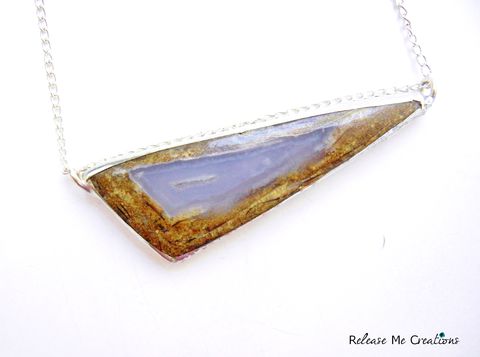 Geometric,Lavender,Chalcedony,Druzy,Necklace, lavendar, purple, opaque, gemstone, necklace, release me creations, for her