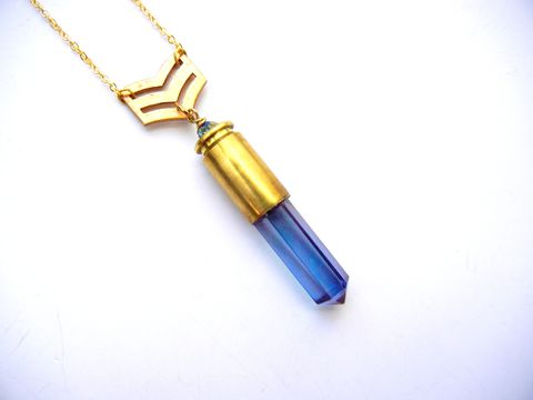 Chevron,Amethyst,Aura,Quartz,Bullet,Necklace,titanium druzy, aura quartz, amethyst, bullet, necklace, release me creations, chevron, military
