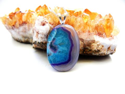 Pink,Blue,Onyx,Agate,Necklace,onyx agate, pink, blue, gemstone, release me creations, necklace, jewelry, for her, gift, petite