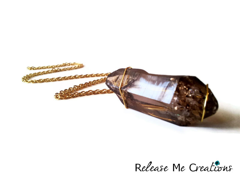 Massive Smoky Quartz Crystal Point Healing Necklace - product image