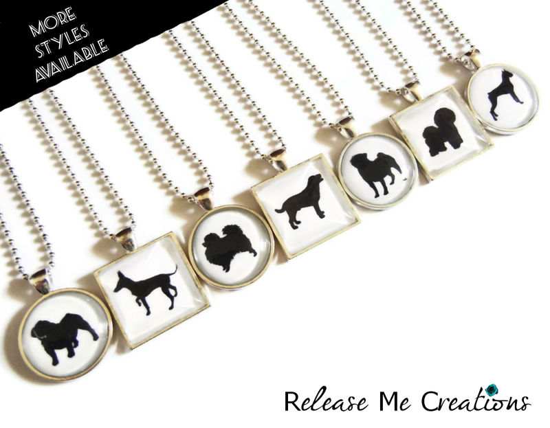 Customizable Personalized Dog Silhouette Necklace Paws in the City Charity Jewelry - product image