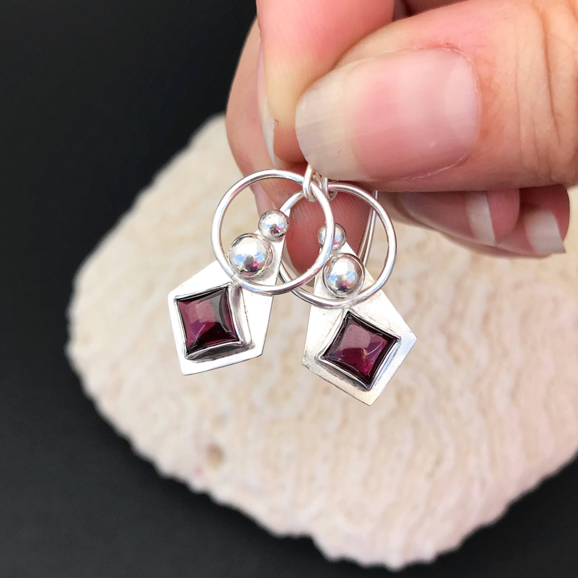 Earrings with stones