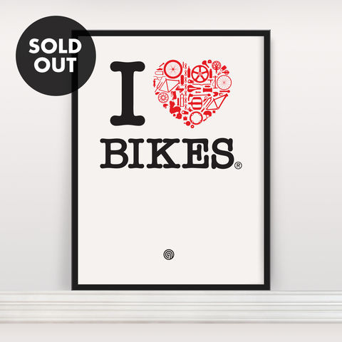 I,Heart,Bikes,-,Screen,Print,Screenprint, Screen Print, Bike, Cycle, Bike Love
