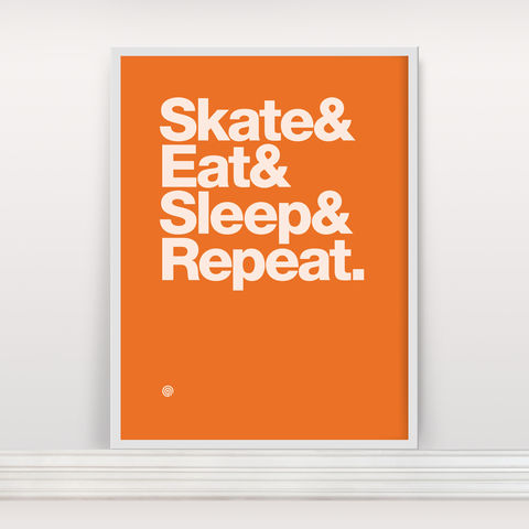 Skate&Eat&Sleep&Repeat,Screenprint, Screen Print, Bike, Cycle, Ride Eat Sleep Repeat