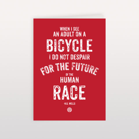 H.G.,Wells,Human,Race,Red,120x170mm,-,Greeting,Card,HG Wells, Greeting Card, Anthony Oram
