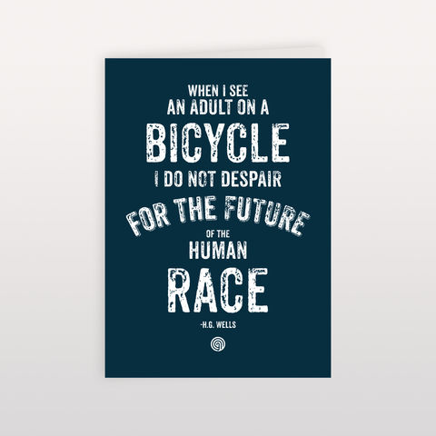 H.G.,Wells,Human,Race,Blue,120x170mm,-,Greeting,Card,HG Wells, Greeting Card, Anthony Oram