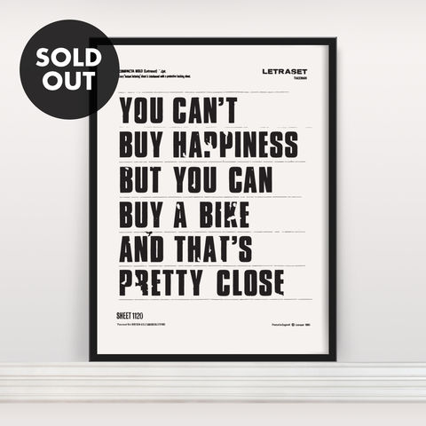 You,Can't,Buy,Happiness,-,Screen,Print,Screen Print, Typographic Poster, You Can't Buy Happiness