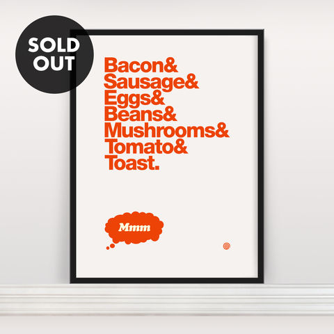 Bacon,&,Eggs:,Edition,2,-,Screen,Print,Screen Print, Bacon & Eggs, gift, breakfast