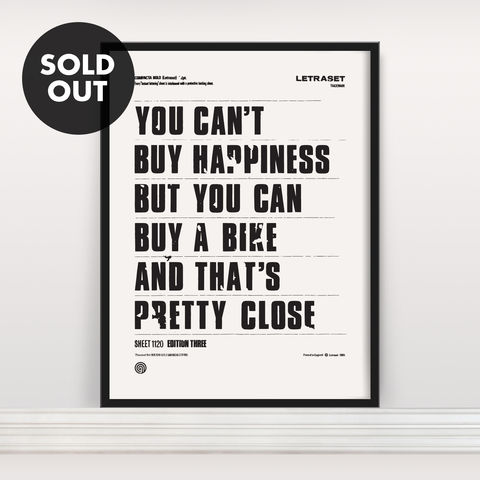 You,Can't,Buy,Happiness,-,Screen,Print,Edition,3,Screen Print, Typographic Poster, You Can't Buy Happiness