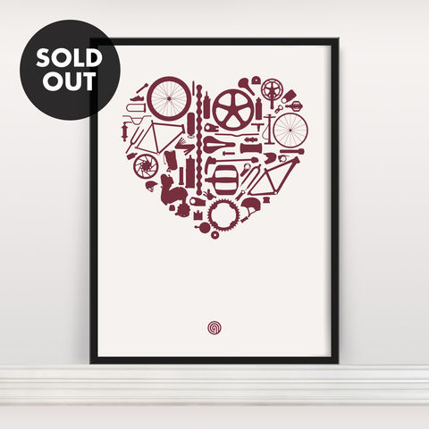 Bike,Love,-,Screen,Print,Edition,4,Screen Print, Typographic Poster, Bike Love