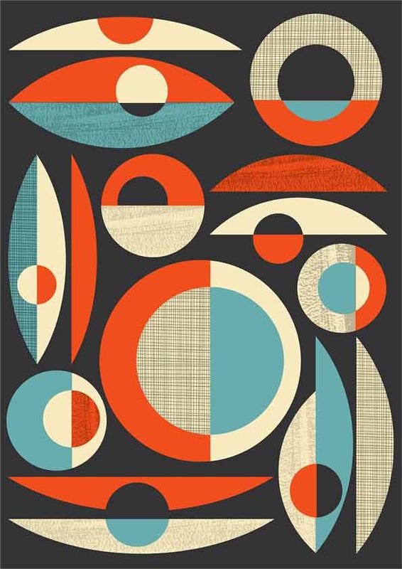 Mid Century modern print Abstract art Poster Modern Modernist retro