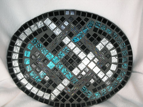 Mosaic,Wall,Art,Celtic,design,by,Mel,Fischer,Mixed_Media,glass_mosaic_tiles,Van_Gogh_glass,wall_art_decor,celtic_knot,silver_black_teal,gift_for_him_or_her,wall_hanging,original_design_OOAK,hand_signed,mosaic_wall_art,home_decor,Celtic_Artwork,abstract_design,black_glass_tiles,silver_Van_