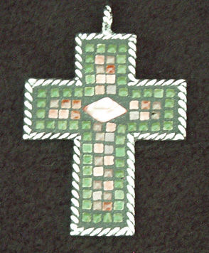 Aimée's,Mosaic,Cross,Pendant,mosaic cross pendant, crucifix