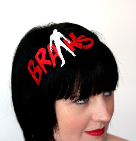 Zombie,Brains,Headband,,Green,or,Red,Holidays,Halloween,Accessories,costume,headband,zombie,brains,blood_red,white,walking_dead,janine_basil,uk,brain,women,teens,flesh_eaters,rayon_thread,felt,elastic