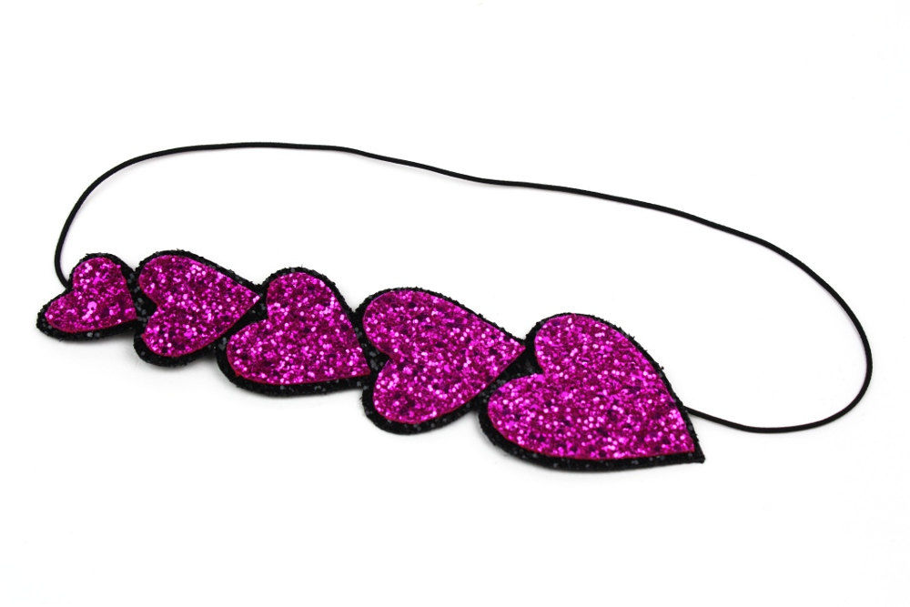 Valentine Heart Headband, Glitter, Various Colours Janine Basil's
