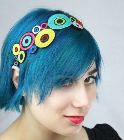Bright,Colors,Headband,,Pop,Art,Circles,,Pink,,Yellow,,Red,,Blue,,Adult,Headband,Accessories,Hair,pop_art_circles,black,headpiece,janinebasil,uk,wholesale,red,hipster,pink,yellow,neon,circle_headband,bright_color,polyester_felt,rayon_thread,elastic